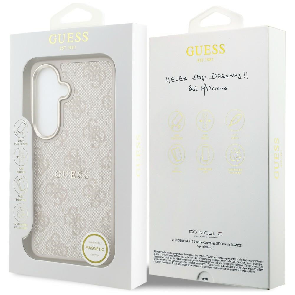 Guess 4G Embossed Ring MagSafe Case for Samsung Galaxy S26 - Pink