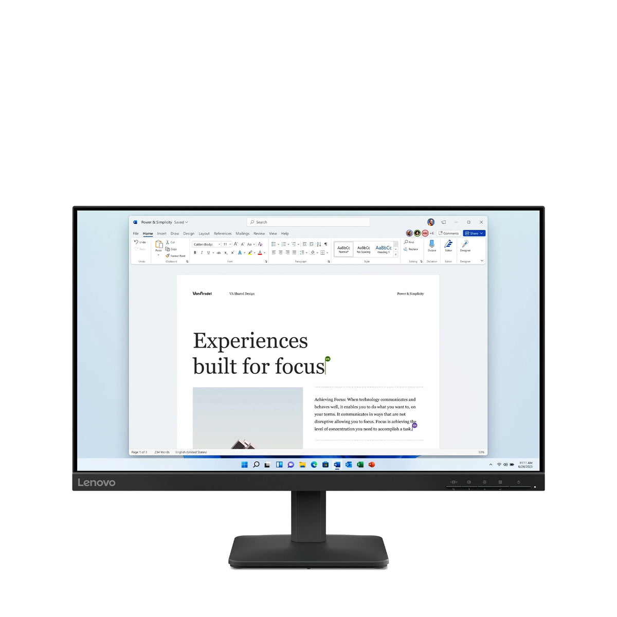 Lenovo L24-4e computerskærm 60,5 cm (23.8") 1920 x 1080 pixel Fuld HD LCD Sort