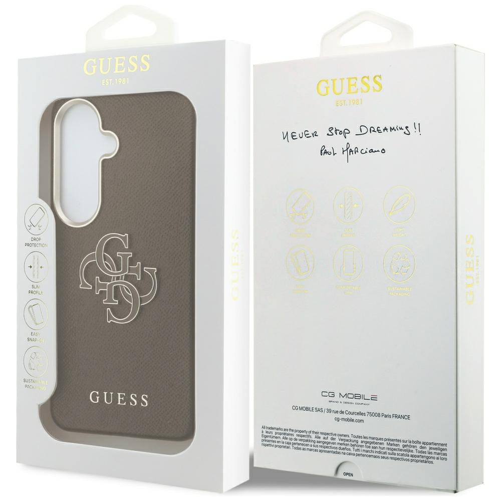 Guess Grained Big 4G Metal Logo Case til Samsung Galaxy S26 - Brunt