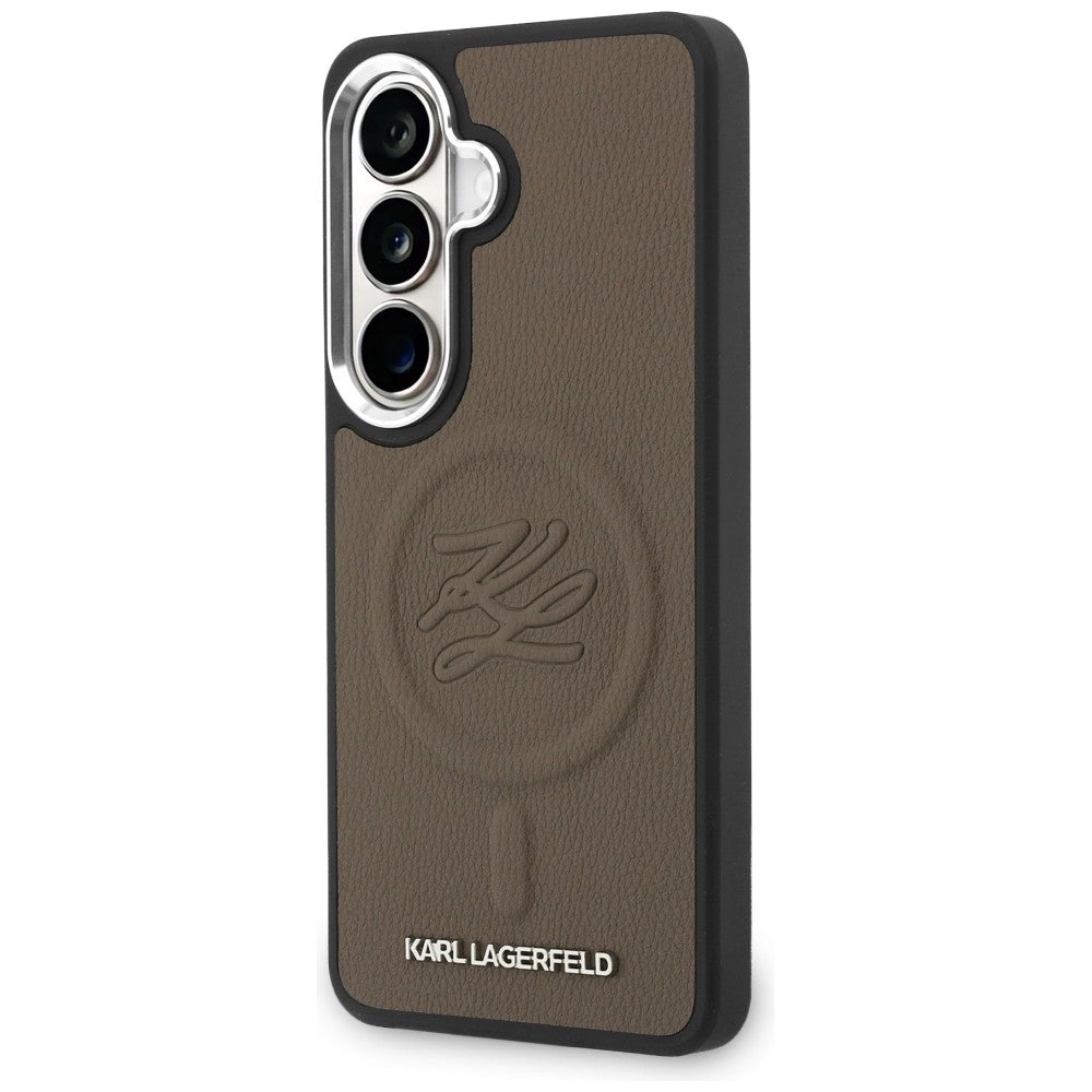 Karl Lagerfeld Embossed Ring Initialer MagSafe Case til Samsung Galaxy S26+ - Brunt