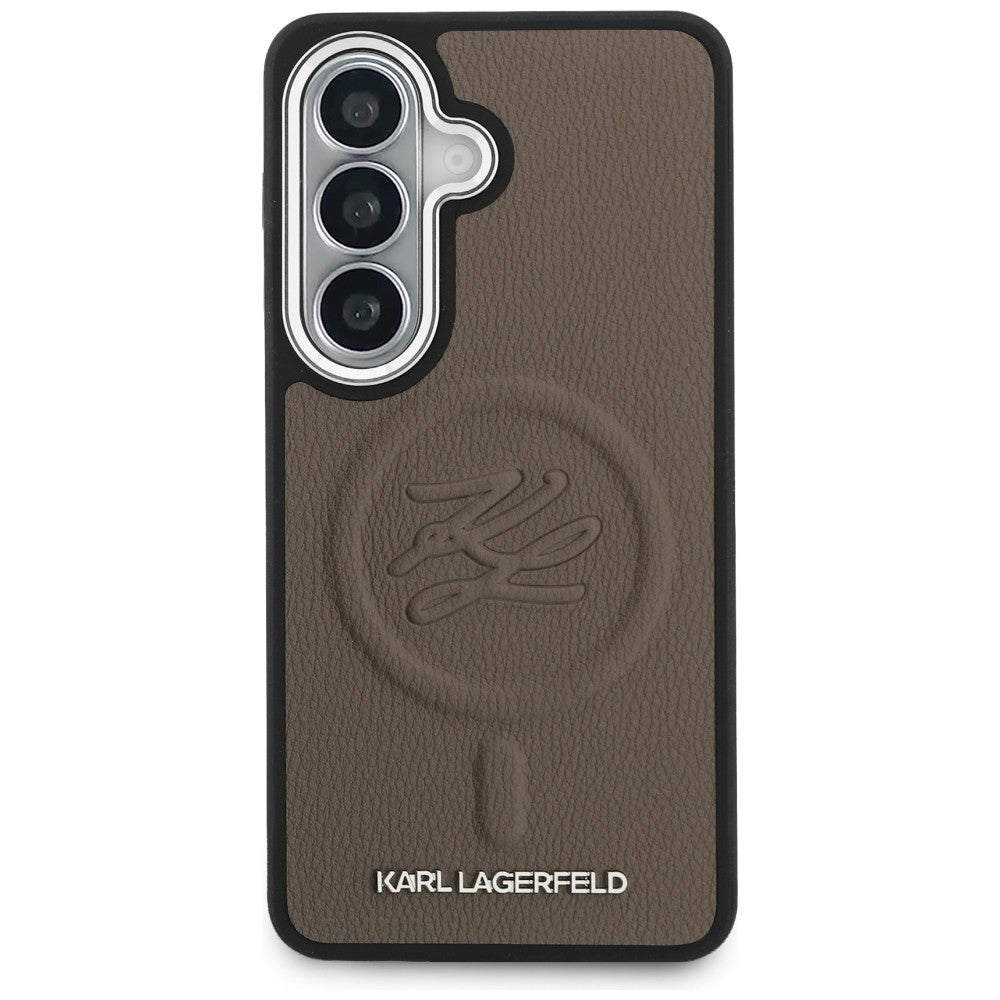 Karl Lagerfeld Embossed Ring Initialer MagSafe Case til Samsung Galaxy S26+ - Brunt