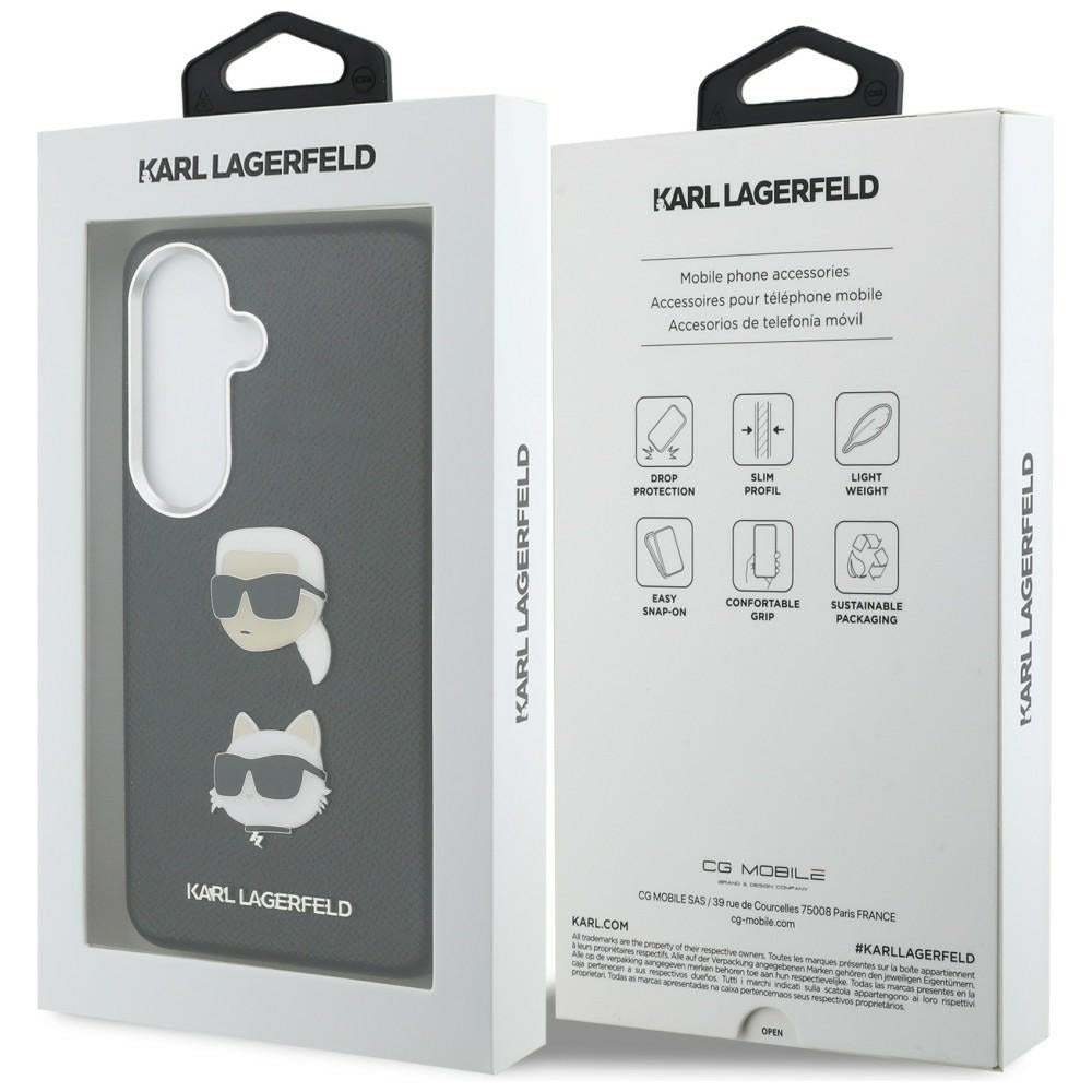 Karl Lagerfeld Saffiano Dobbelthovedet metalfoder til Samsung Galaxy S26 - sort