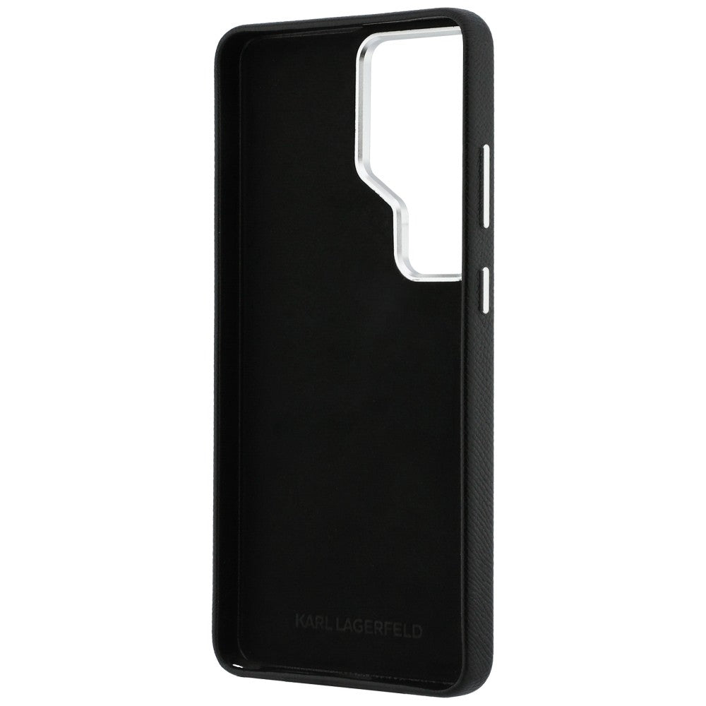 Karl Lagerfeld Saffiano Dobbelthovedet metalfoder til Samsung Galaxy S26 Ultra - sort