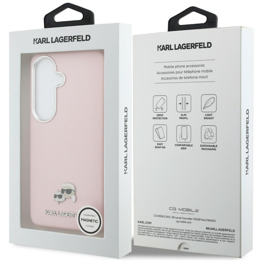Karl Lagerfeld Saffiano KC Metal Logo MagSafe Case til Samsung Galaxy S26 - Pink