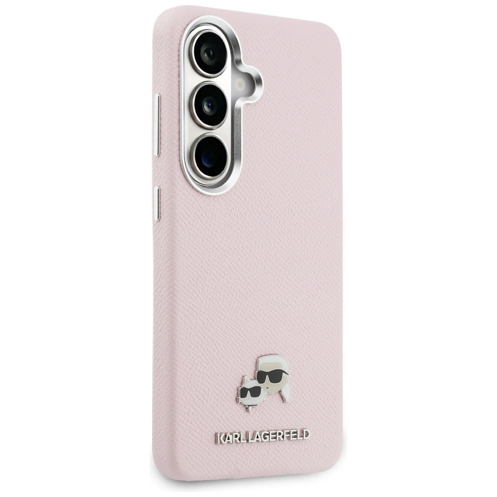 Karl Lagerfeld Saffiano KC Metal Logo MagSafe Case til Samsung Galaxy S26+ - Pink