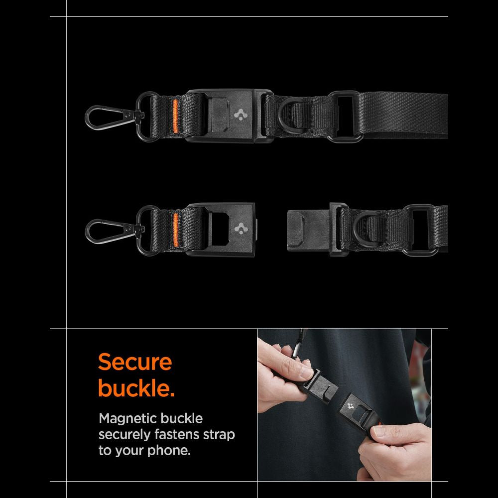 Spigen DA30M Stap Crossbody Phone Lanyard - sort