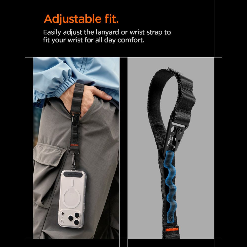 Spigen DA30M Stap Crossbody Phone Lanyard - sort