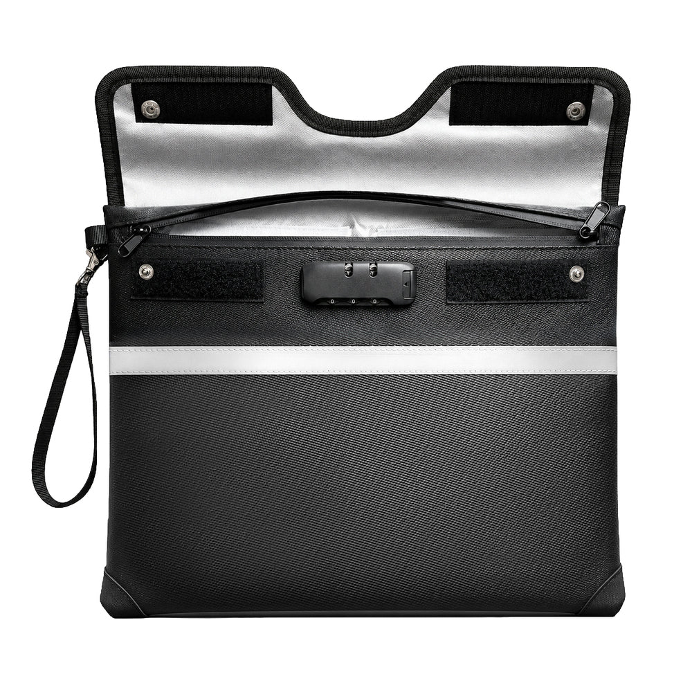OTN-38 RFID Brandsikker dokumentpose med kombinationslås 37,5 x 29,5 cm - Sort