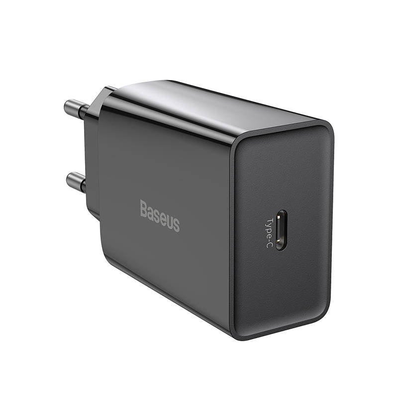 Baseus Speed Mini hurtigoplader, USB-C, PD, 3A, 20W (sort)