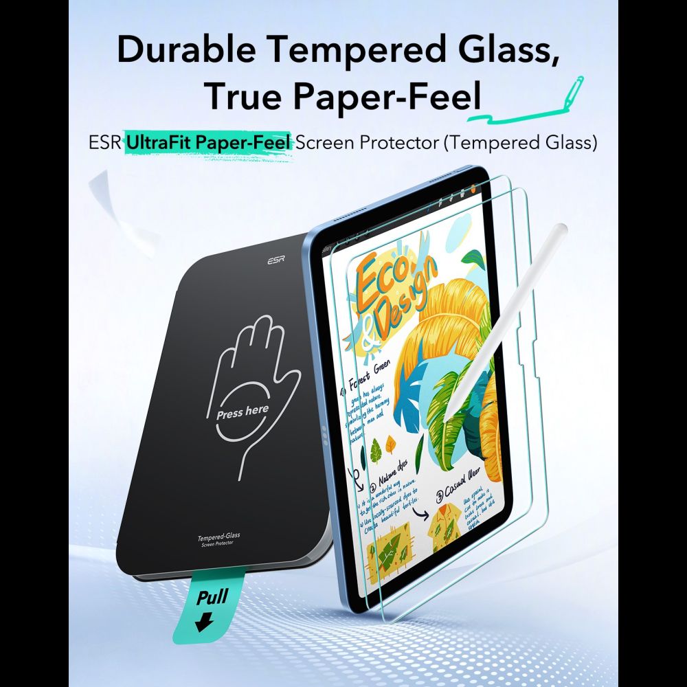 ESR Paper Feel 2-Pack tempereret glas til iPad 10.9 (2022) / 11 (2025)