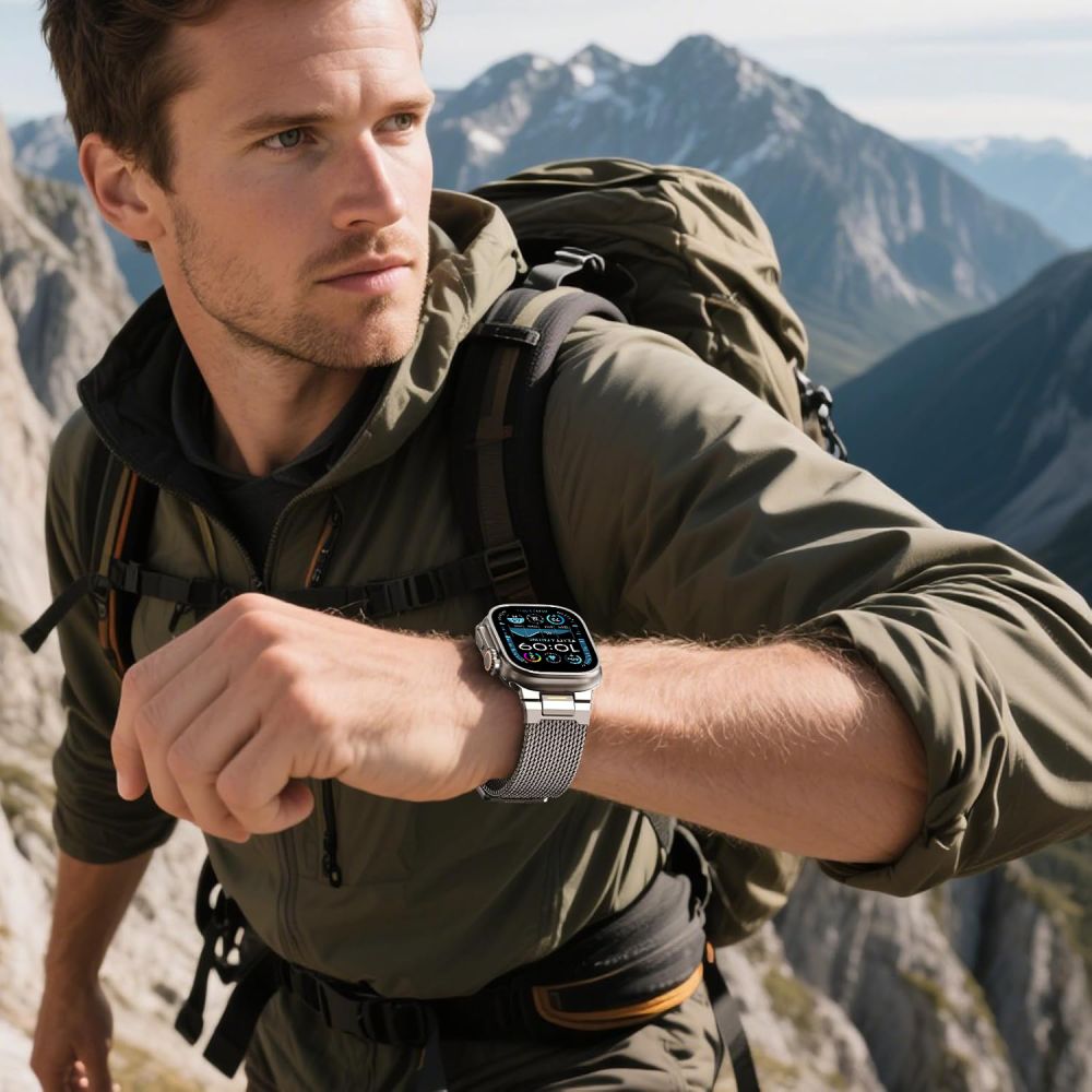 Tech-Protect Milano Vanguard Armbånd til Apple Watch (44 / 45 / 46 / 49 mm) - Titan