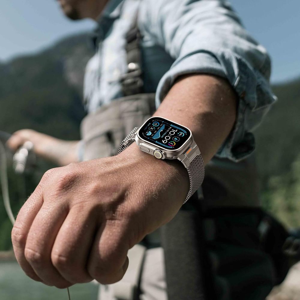 Tech-Protect Milano Vanguard Armbånd til Apple Watch (44 / 45 / 46 / 49 mm) - Titan