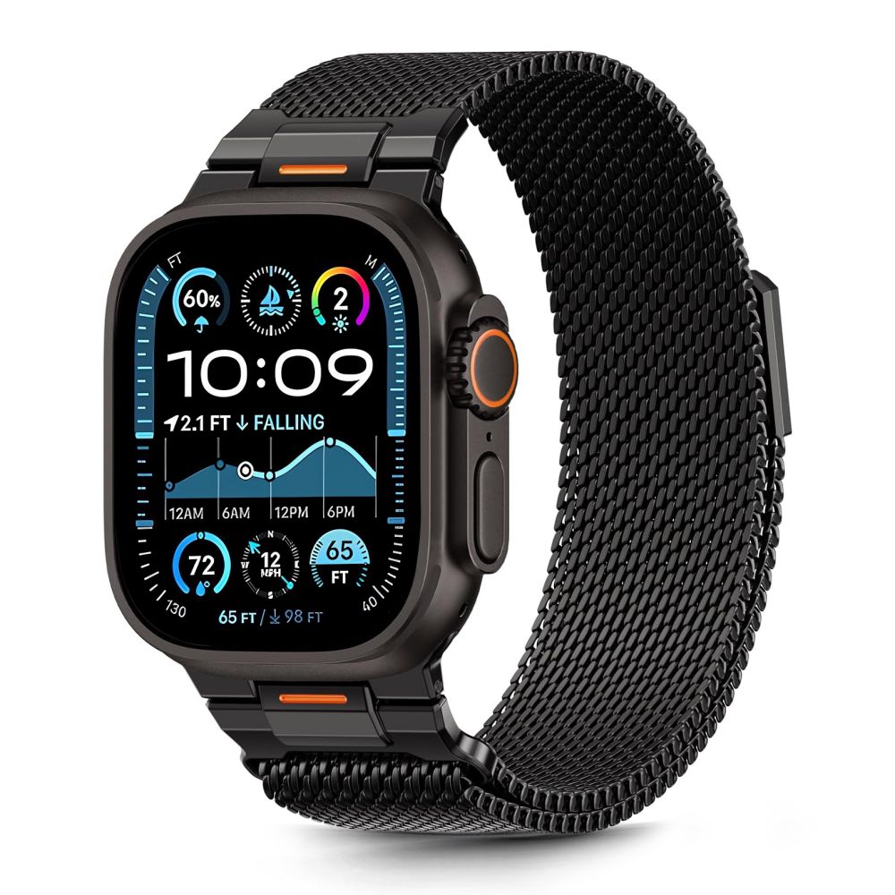 Tech-Protect Milano Vanguard armbånd til Apple Watch (44 / 45 / 46 / 49 mm) - sort
