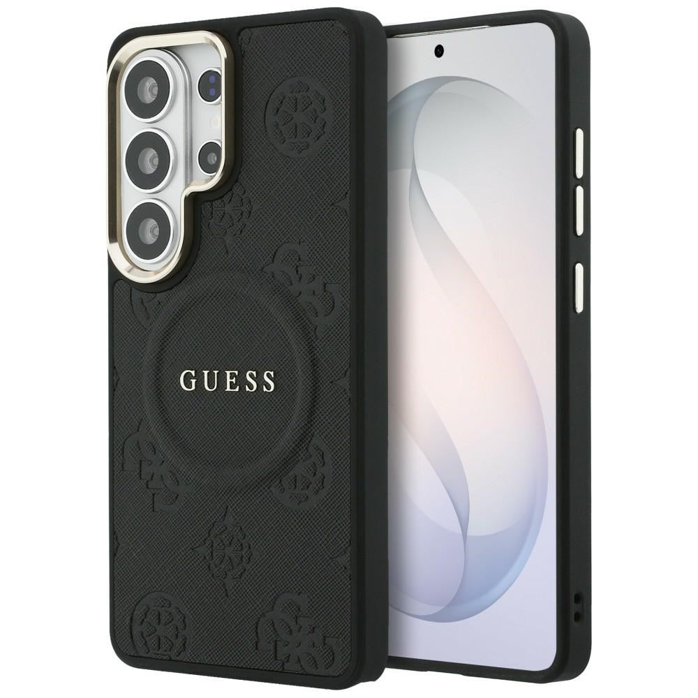 Guess Saffiano Peony Embossed Ring MagSafe Case til Samsung Galaxy S26 Ultra - sort