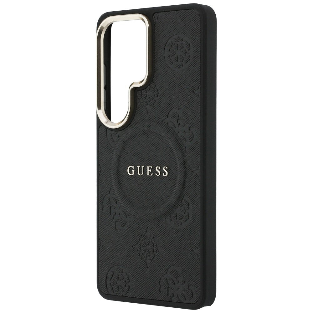 Guess Saffiano Peony Embossed Ring MagSafe Case til Samsung Galaxy S26 Ultra - sort