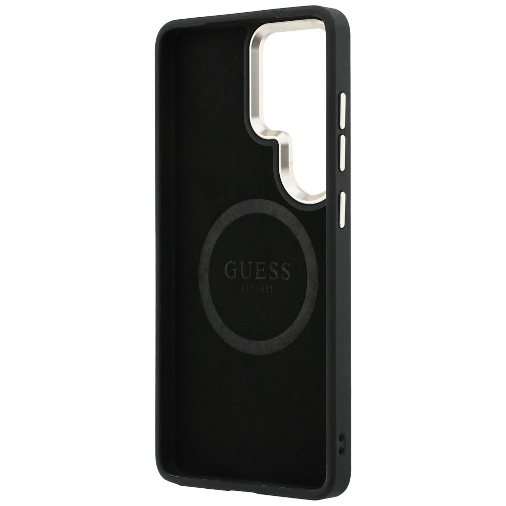 Guess Saffiano Peony Embossed Ring MagSafe Case til Samsung Galaxy S26 Ultra - sort