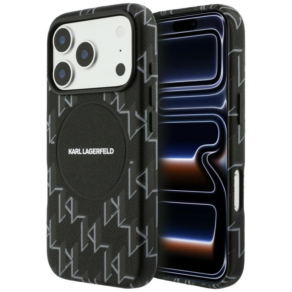 Karl Lagerfeld Monogram Logo MagSafe Case til iPhone 17 Pro Max - sort