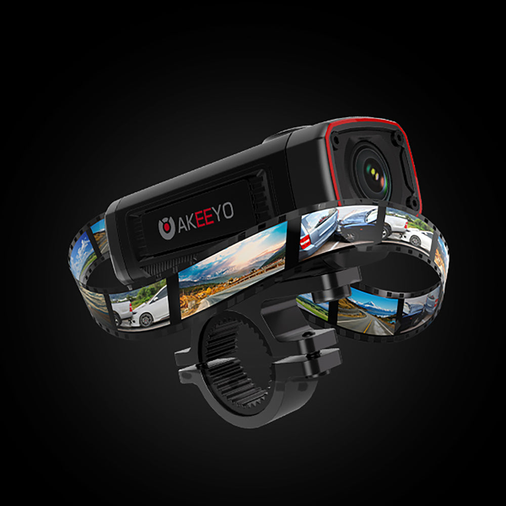 AKEEYO AKY-710S 4K Motorcycle Handlebar Video Recorder - Black