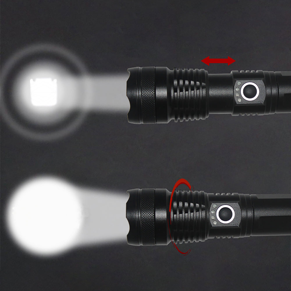 Wozinsky WLT-15W 15W 1500lm CREE IP65 Tactical Flashlight with Adjustable Beam - Black