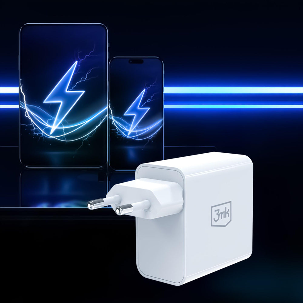 3mk FlowPower 45W 1A1C PD3.0 QC4+ Wall Charger - White