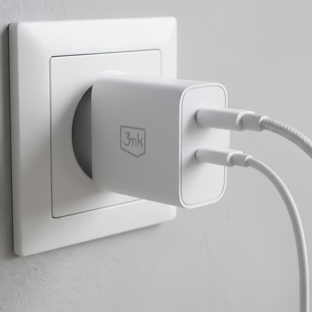 3mk FlowPower 45W 1A1C PD3.0 QC4+ Wall Charger - White