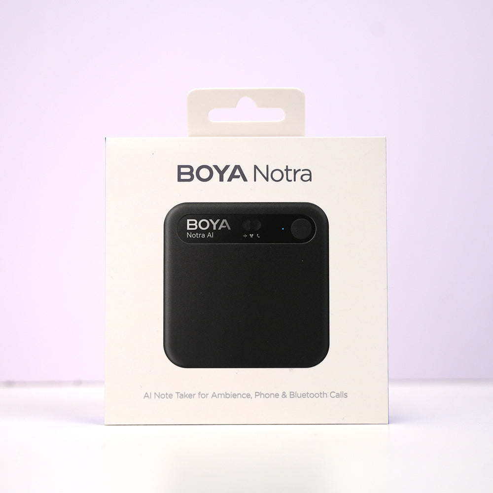 BOYA Notra Stemmeoptager med AI-transskription - Sort