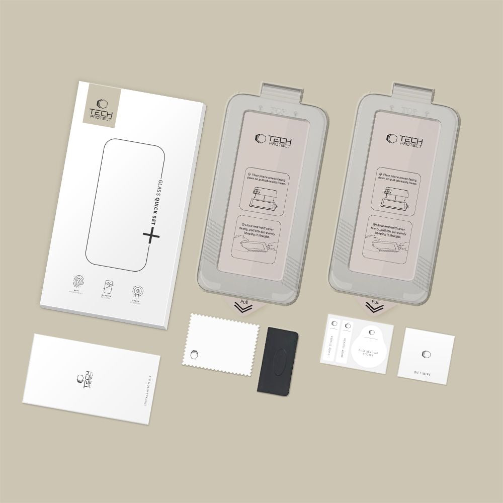 Tech-Protect Quick Set+ 2-pakke af hærdet glas til Samsung Galaxy S26+ - sort