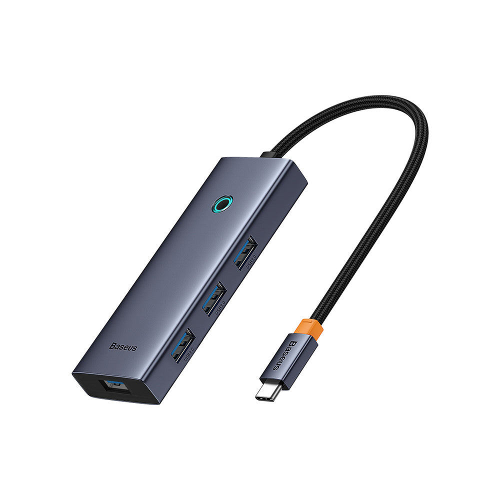 Baseus UltraJoy Series 5in1 USB-C HDMI 4K 4x USB-A 3.0 USB-hub - grå
