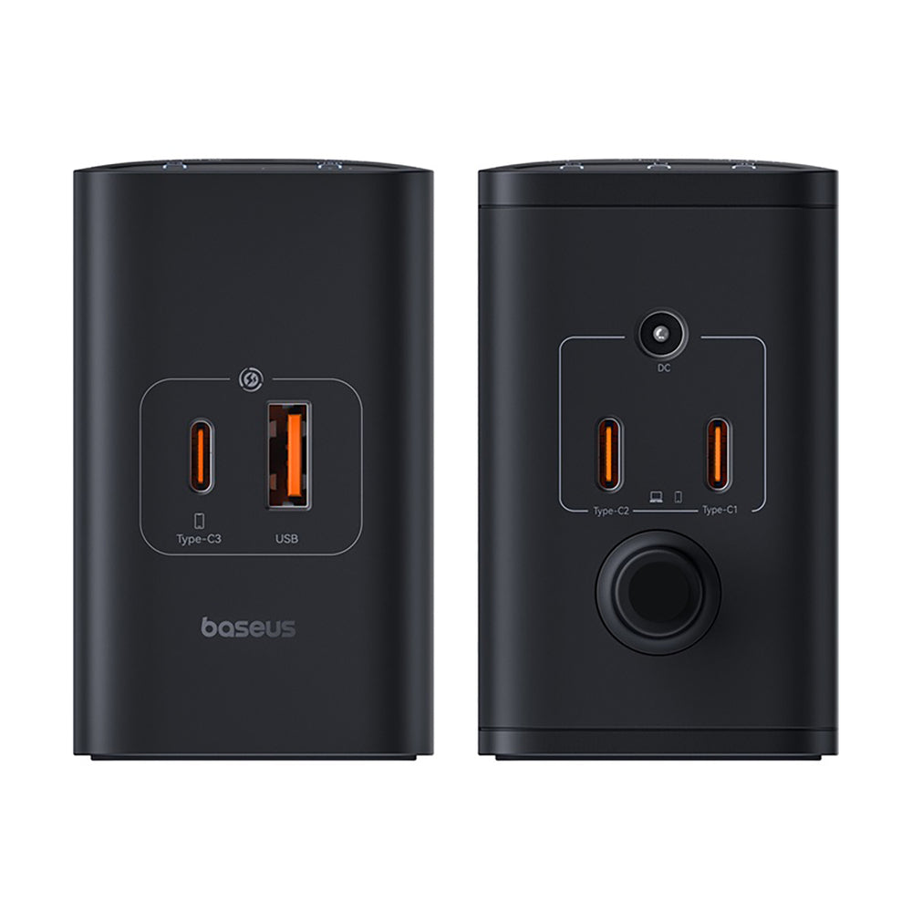 Baseus Digital GaN 3xUSB-C 1xUSB-A 240W Wall Charger with Power Cable - Black
