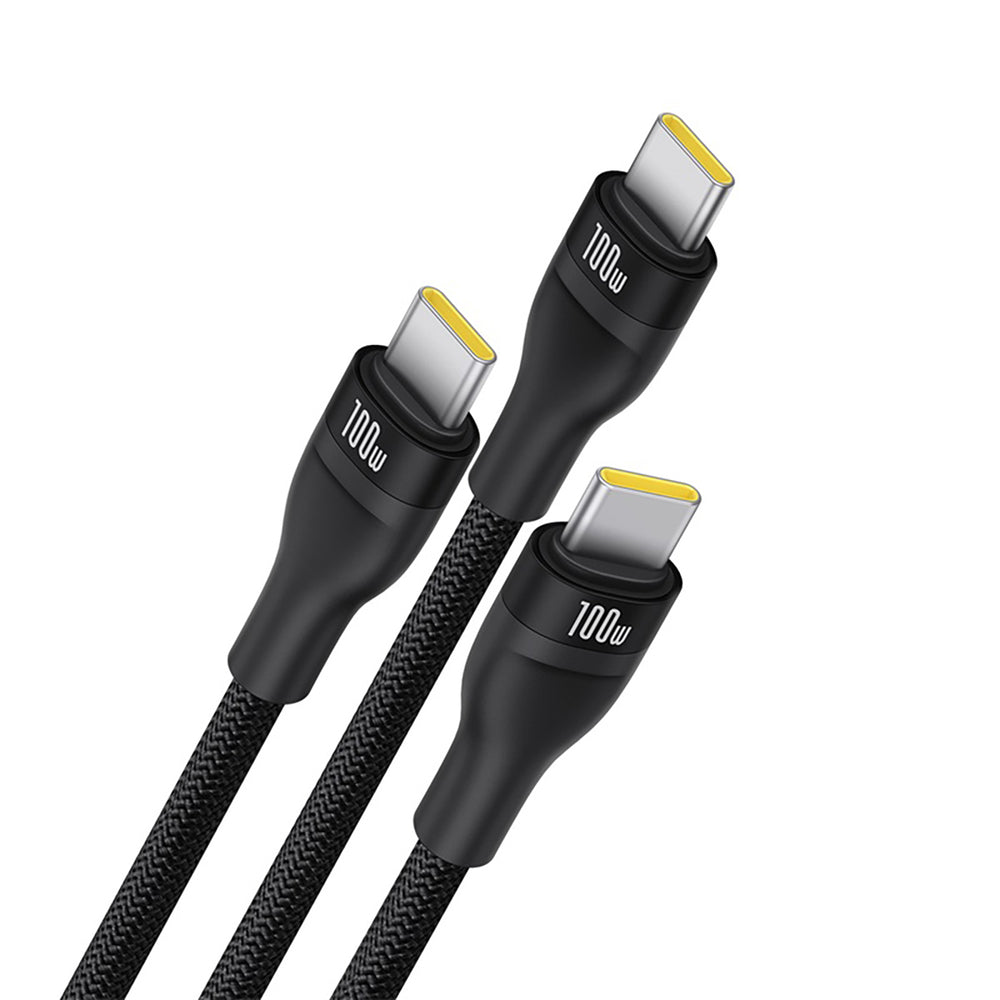Baseus Flash Series 3 100W 3in1 USB-C Cable - 3xUSB-C 1.5m - Black