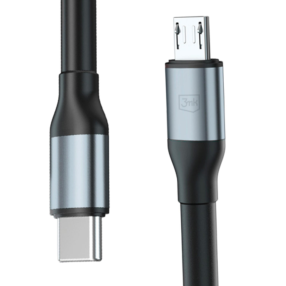 3mk Hyper Cable N-SERIES USB-C / MicroUSB 3m QC 3.0 5V / 2A 10W - sort