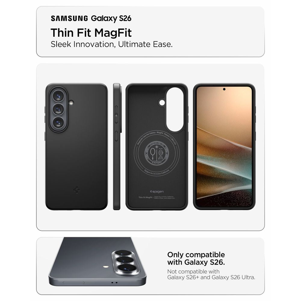 Spigen Thin Fit Mag MagSafena Samsung Galaxy S26 Case - sort