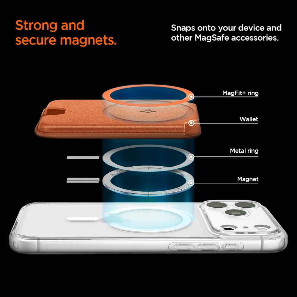 Spigen Valentinus MagFit+ MagSafe Magnetisk Telefon-Pung - Orange