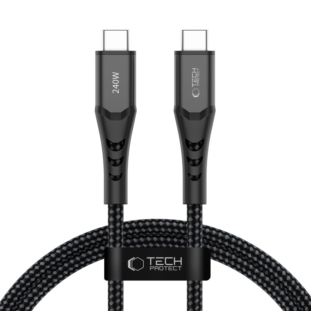 Tech-Protect Ultraboost UB11T USB-C / USB-C PD 240W / QC3.0 Kabel 100 cm - sort