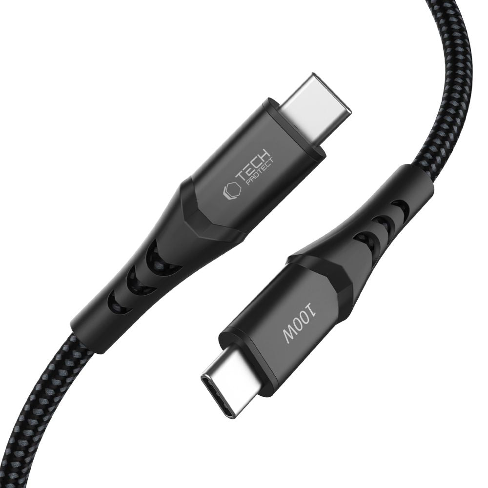 Tech-Protect Ultraboost UB11T USB-C / USB-C PD 100W / QC3.0 Kabel 100 cm - sort