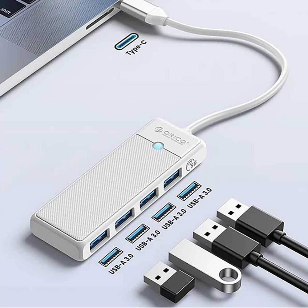 Orico PAPW4A-C3 USB Hub 4-port 4x USB-A 3.0 0.5 m - white