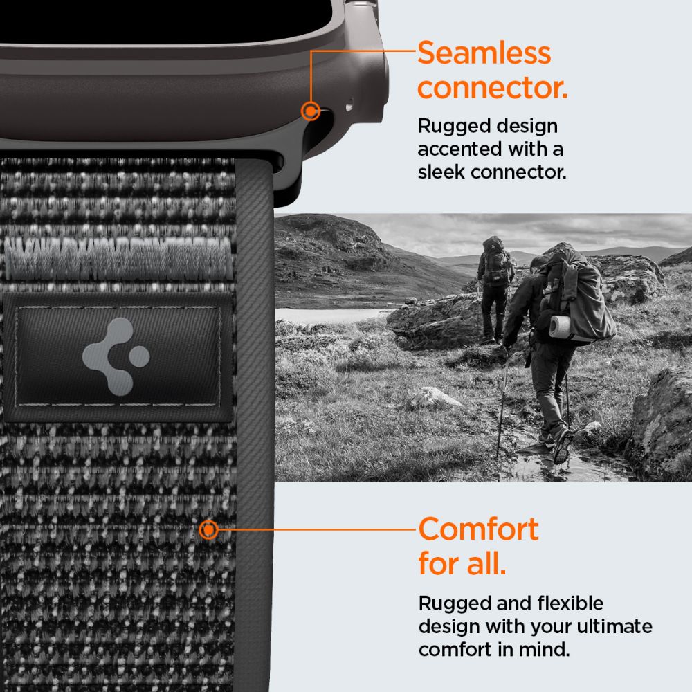 Spigen Athlex Air 2 rem til Apple Watch 44/45/46/49 mm - sort og grå
