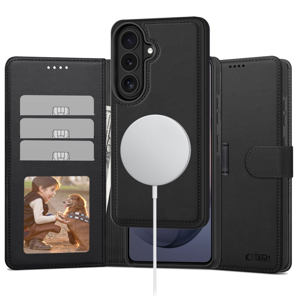 Tech-Protect Wallet MagSafe Case til Samsung Galaxy S26 - Matte sort