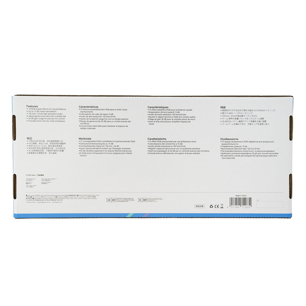 BOYA CastMic G40B trådbaseret spilmikrofon med arm, USB-C - sort