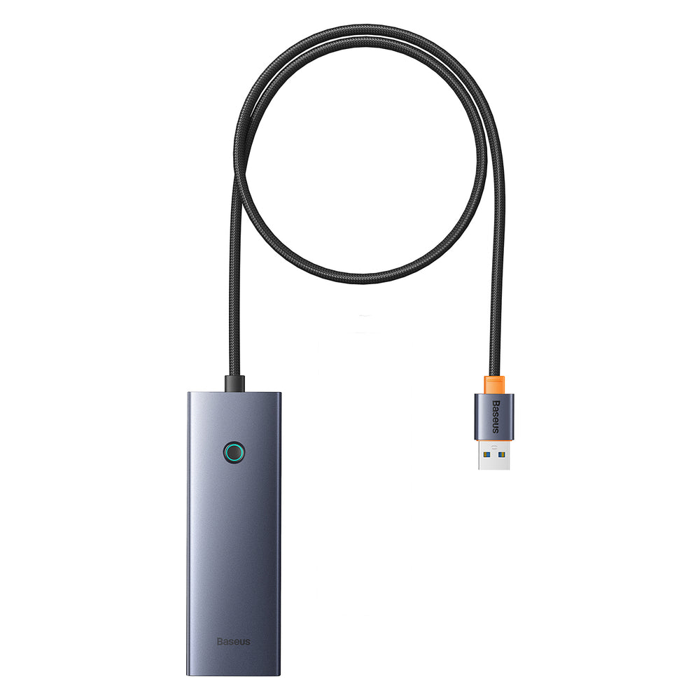 Baseus UltraJoy Series USB-A hub 4xUSB-A 3.0 1xUSB-C 5V 50cm - gray