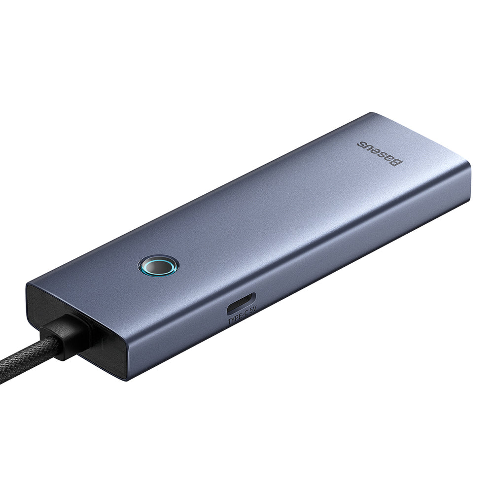 Baseus UltraJoy Series USB-A hub 4xUSB-A 3.0 1xUSB-C 5V 50cm - gray