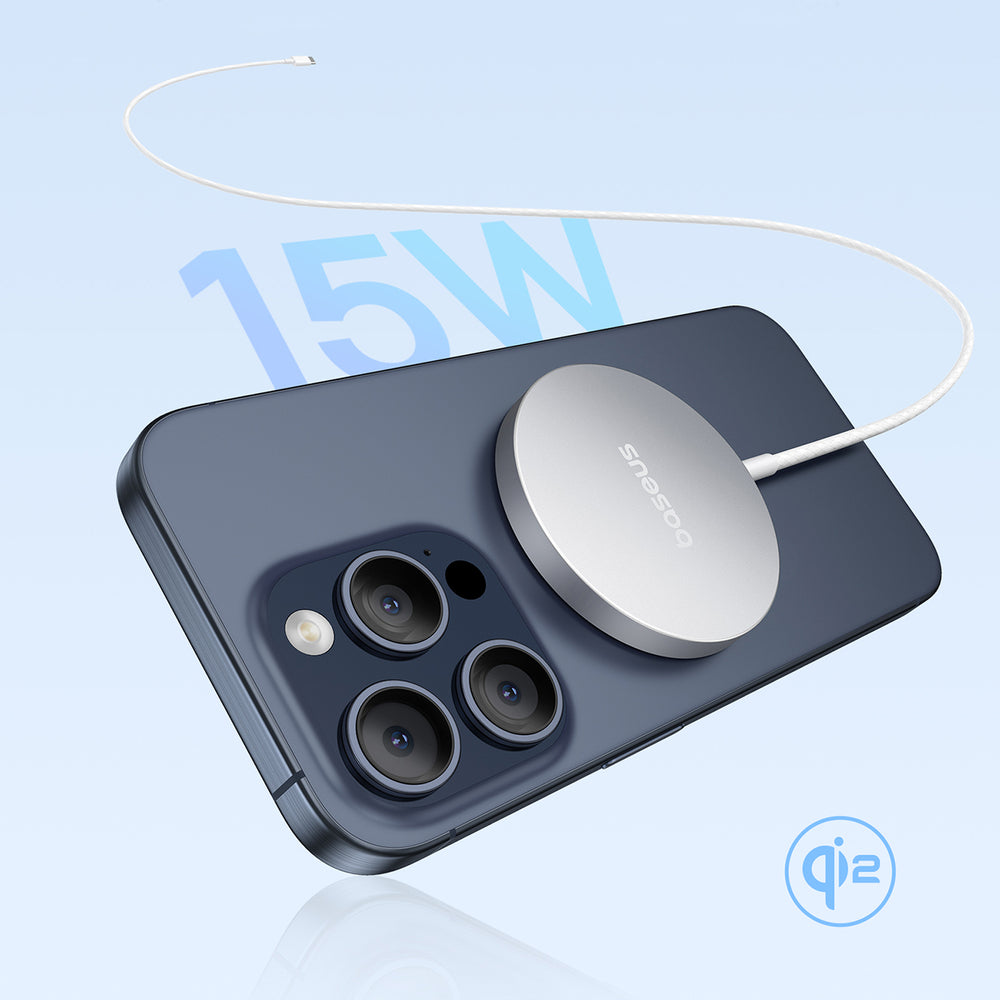 Baseus Simple Mini4 Air Qi2 15W Magnetic Wireless Charger - Silver