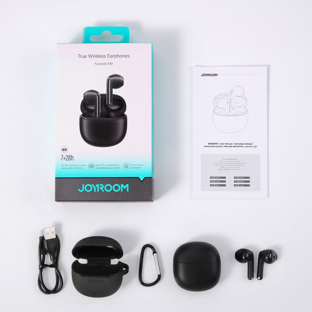 Joyroom JR-FB1 Funpods Bluetooth 6.0 In-Ear TWS Wireless Headphones - Black