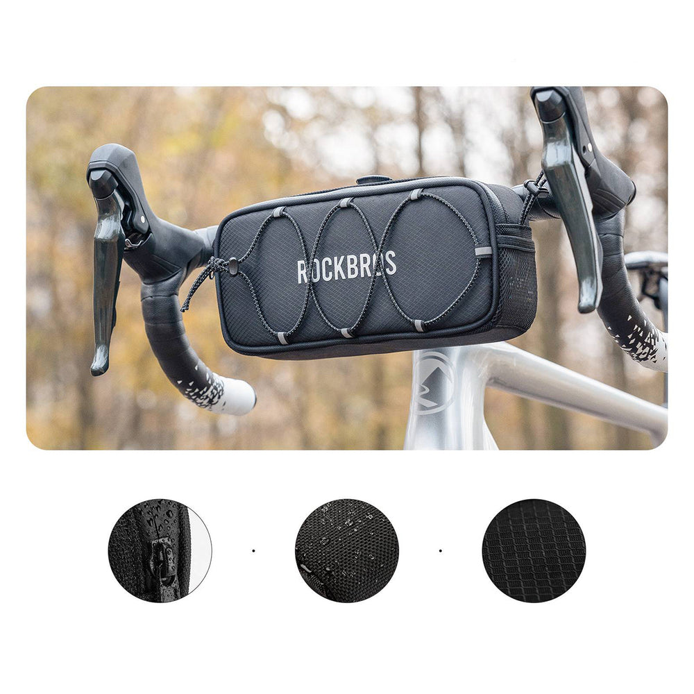 Rockbros TL001 ROAD TO SKY 1.9L Waterproof Handlebar Bike Bag - Black