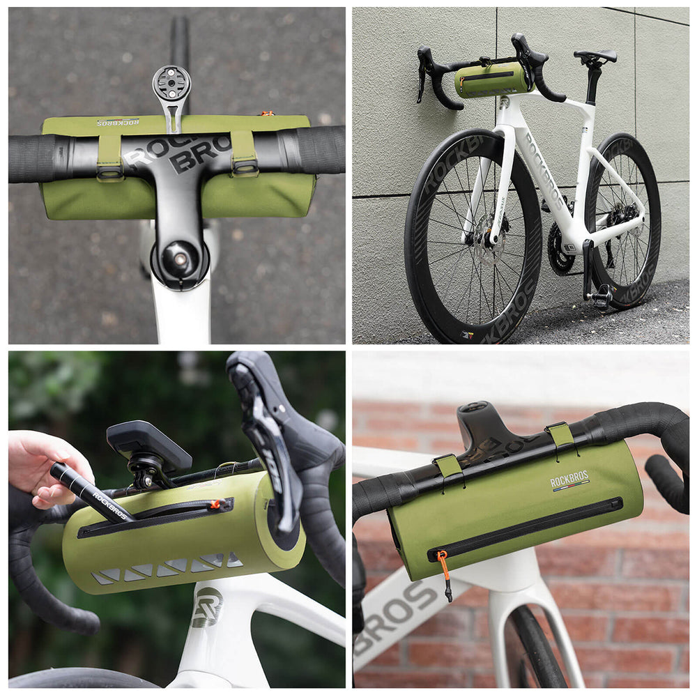 Rockbros AS-145 ROAD TO SKY handlebar bicycle bag, waterproof, 2 l - green