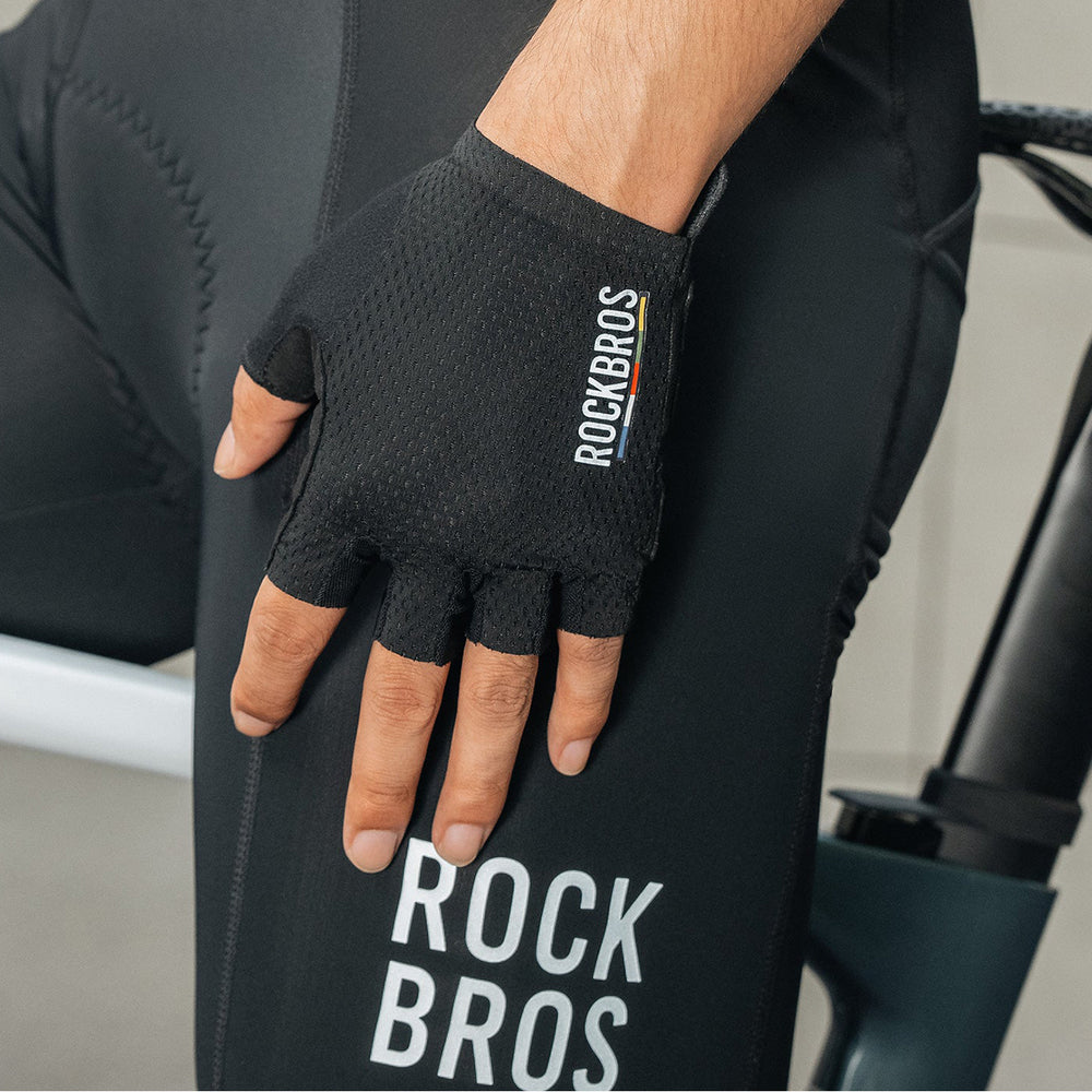 Rockbros TLS004 ROAD TO SKY Kort støddæmpende cykelhandsker M - sort