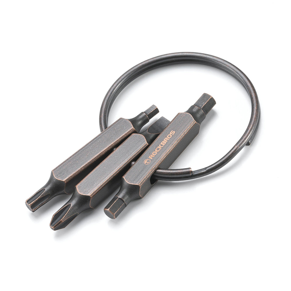 Rockbros VK-ARCO3 ROAD TO SKY Multitool 6-i-1 nøglering - Brun