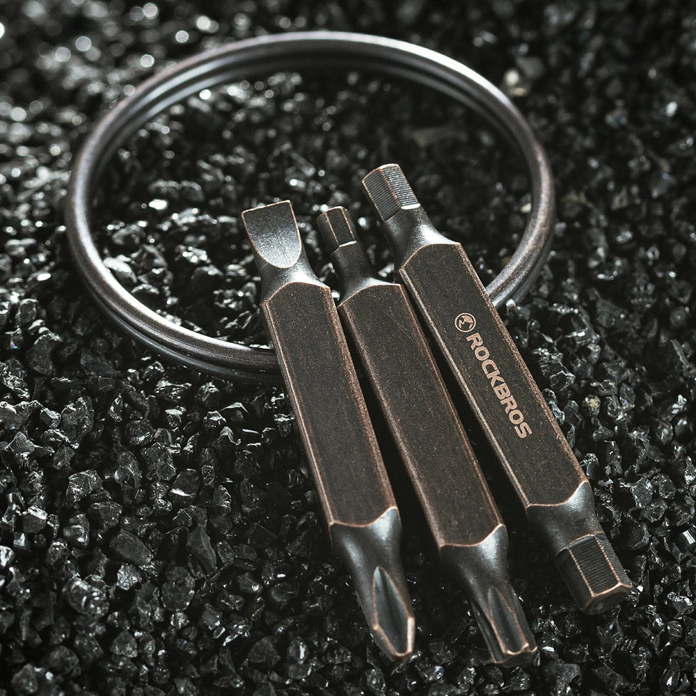 Rockbros VK-ARCO3 ROAD TO SKY Multitool 6-i-1 nøglering - Brun