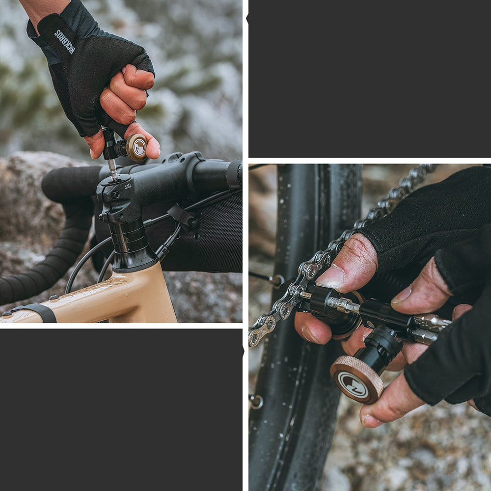 Rockbros ROAD TO SKY VK-KC10 6-in-1 Håndtag-monteret cykel Multitool - Brunt