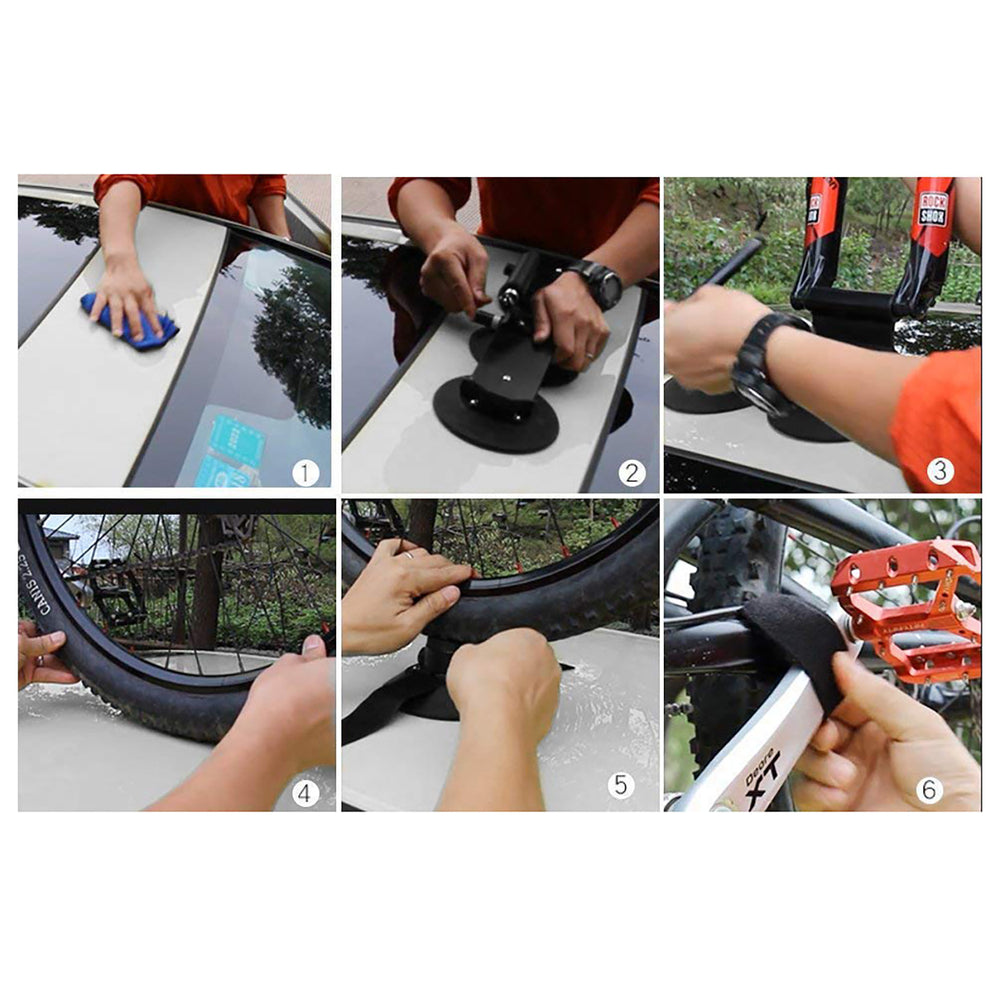 Rockbros XP1002 Suction Cup Roof Rack for 2 Bikes - Black